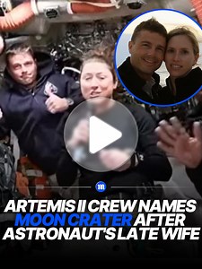 Artemis crew members got emotional as they named a moon crater after commander Reid Wiseman's late wife. In a radio message, Mission Specialist Jeremy Hansen suggested one crater be dubbed Integrity, after the name given to the crew's Orion capsule, and that another crater sometimes visible from Earth be named in honor of Wiseman's late wife, Carroll, who died of cancer in 2020. #artemis #nasa #moon #earth #space