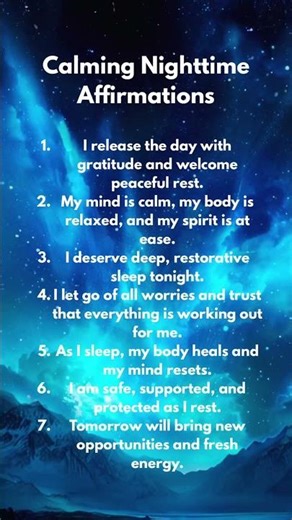 Calming Nighttime Affirmations #calming #bedtime#affirmations #daily