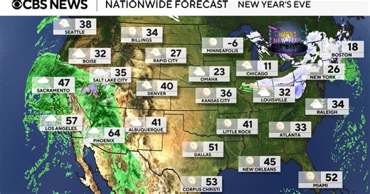 Parts of U.S. ushering in new year under snow