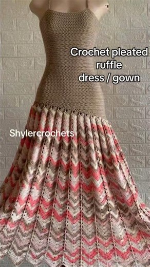 The wait is over ! Crochet pleated ruffle dress #shylercrochets #crochet #crochetclothing #handmade