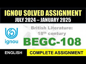 BEGC 108 Solved Assignment 2024-25 || begc-108 solved assignment in English || July 2024 to Jan 2025