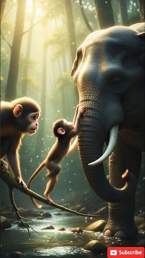 Elephant Saves Baby Monkey🌿🌿 | Heart-Touching Jungle Rescue Documentary 🌿🌿🌿