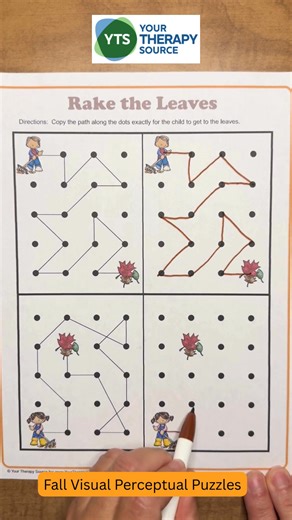 Fall Visual Perceptual Puzzle to practice visual motor and visual spatial skills. | Your Therapy Source