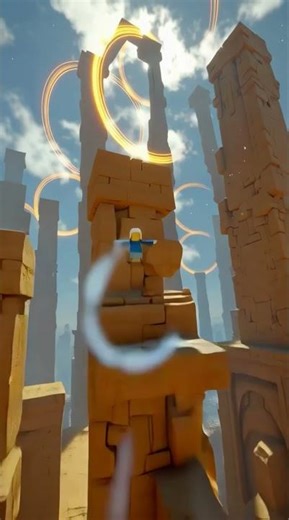 Roblox gameplay vertical floating desert temple