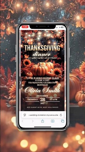 Create a Thanksgiving Invite in Minutes 🍁 Editable Canva Template + RSVP Link!