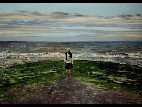 Peinture hyperréaliste par Jacques Bodin, "Solitude"