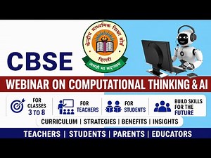 CBSE Webinar on Computational Thinking and Artificial Intelligence ##cbsewebinar #ctai #ai
