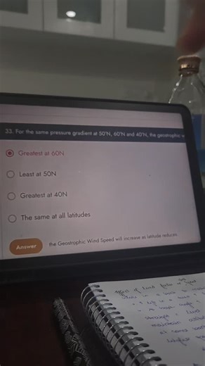Meteorology by ArkAviation on Instagram: "Geostrophic wind speed varies with latitude because it depends on the Coriolis force, which increases toward the poles and is zero at the equator. For the same pressure gradient, geostrophic winds are stronger near the equator and weaker toward the poles, since a smaller Coriolis effect requires a faster wind to maintain balance."