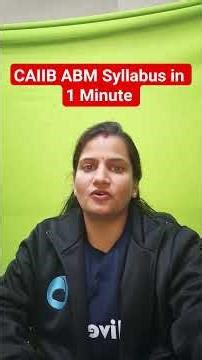 CAIIB ABM Syllabus in 1 Minute #caiib2026 #bankingexams #caiiboliveboard #caiib #shorts
