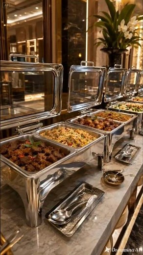 Make it look luxurious!! 9L Stainless Steel Catering Glass-sided Rolltop Chafing Dish