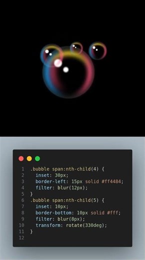 🫧✨ Magical Soap Bubble Animation with Pure HTML & CSS 🫧 Soap Bubble Animation in HTML & CSS ✨