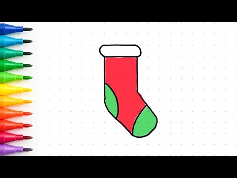 How to Draw a Cute Christmas Stocking 🧦✨ | Easy Christmas Drawing for Kids & Beginners