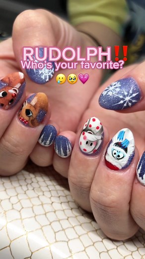 Tiny Rudolph Nail Art: Christmas Character Designs