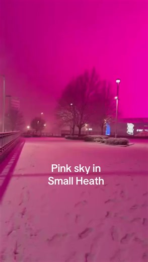 Captivating Pink Sky Over Birmingham During Snow