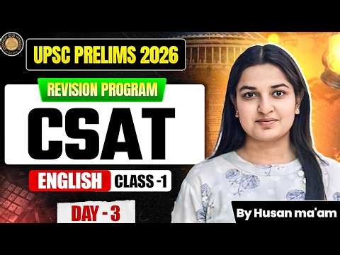 UPSC Prelims 2026 CSAT English | Revision Program | Class 1 | By Husan Ma’am