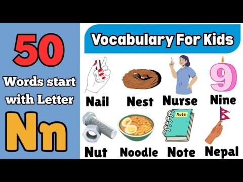 Letter Nn Words for kids/Words starting with N / letter N words/ N for Words/Alphabet N