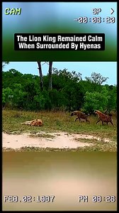 The lion king remained calm when surrounded by hyenas. #wildanimals #animals #foryou | Vildanimal59