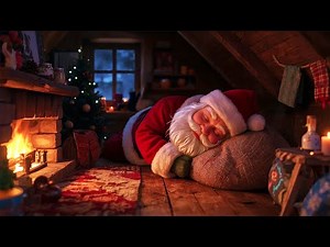 Santa Claus Sleeping by the Fireplace in the Attic - Sleep Video