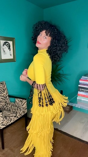 Tracee Ellis Ross on Instagram: "Another day, another yellow dress that I’m absolutely obsessed with! Catch me and my fringe on @latenightseth tonight #blackish"