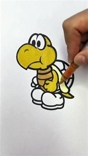 Super Mario Koopa Troopa Coloring Tutorial 🎨 #art #satisfying #coloringbook #trending