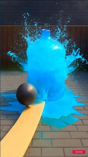 Giant Water Bottle vs Iron Ball – Epic Explosion in Slow Motion! 💥💧