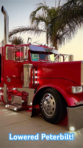 Lowered custom Peterbilt! #custom #lowrider #oldschool #bigrig #trucklife #roadtrip
