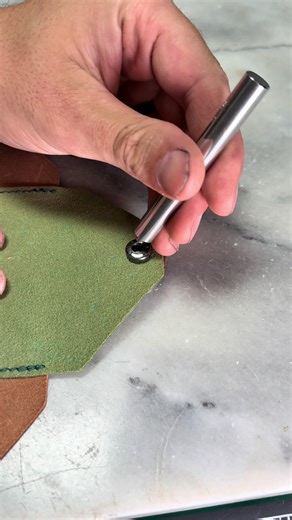 Setting snaps #leatherasmr #leatherwork #leathercraft #leatherhardware #crafttools
