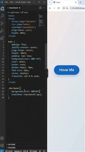 HTML CSS Button | Create a Modern Button with Hover Effect#shorts #shortvideo