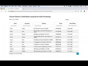 Column Search in Datatables using Server-Side Processing