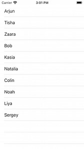 El ejemplo programático de UITableView