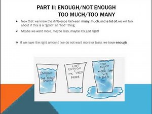 English Grammar: Enough, Not Enough, Too Many, Too Much