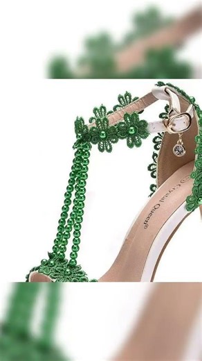 String Bead Lace Wedding Shoes