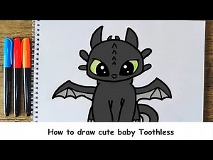 How to draw cute baby Toothless | A Cute & Easy Drawing | Step-by-Step