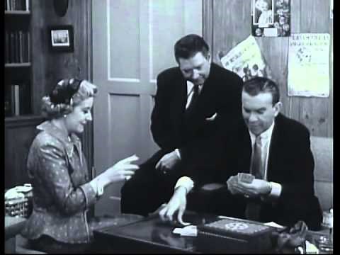 Burns and Allen - Classic Scenes #3 - Gracie humiliates George at gin rummy [clip]