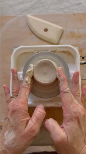Mini Pottery Wheel Bowl | Simple, Fun & Happy Clay Making #minipottery #potteryshorts #claybowl