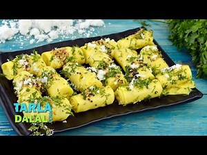 खांडवी (Gujrati Khandvi Recipe / Famous Gujarati Snack Kahndvi) by Tarla Dalal