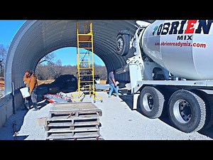 Pouring Concrete to Anchor the Base - Quonset Build Day 10
