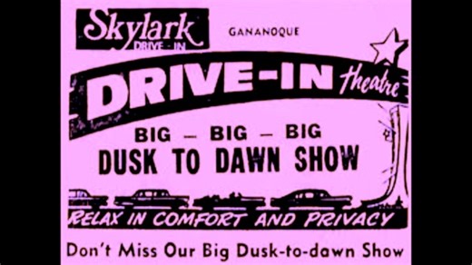 Here’s a commercial for Gananoque’s Skylark Drive-In, which went to that big projection booth in the sky more than 40 years ago. (And if this 1972 ad makes you miss those days of movies under the stars and hot dogs under the warming lights, take heart: Gan’s 1000 Islands Drive-In doesn’t close for the season until next weekend.) Stick around after the Skylark spot as CKWS DJ Jim Wright brings the smooth to 960... with help from two great songs and two great jingles. | Kingston Radio Rewind