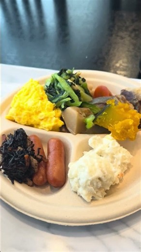 ビジネスホテルの無料朝食！結構品数あるね。1泊5000円 #ビジネスホテル #朝食