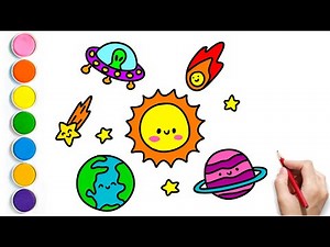How to Draw Planets and UFO, Solar System | Easy Step by Step Drawing Tutorial