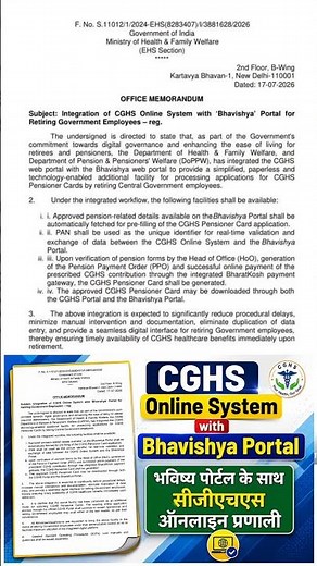 CGHS System with Bhavishya Portal