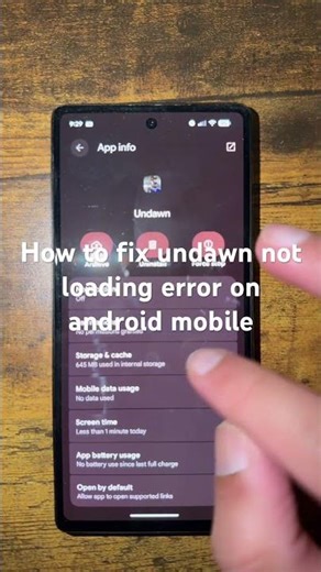 How to fix undawn not loading error on android mobile