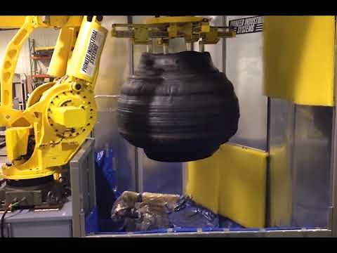 Automated Green Tire Spraying | Robotic Green Tire Spraying | Tire Industry Automation Overview