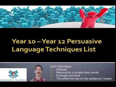 The Complete List of Persuasive Techniques for English / EAL - VCE / HSC Stage 6