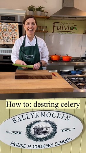 440K views · 4.1K reactions | How to destring celery Here’s the best hack for enjoying your celery but without the chewy strings. It’s so easy! Stay tuned for more tips like this! Next up – how to prevent parsnips from browning Catherine Fulvio Ballyknocken House & Cookery School #tips #hack #cookeryschool #ballyknockencookeryschool #cookinghacks #quicklesson #kitchenhack #onlinecooking #cookingclasses #cookeryclasse | Catherine Fulvio | Facebook