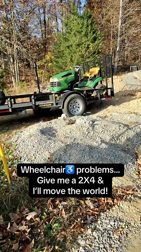 Sometimes all you need is a 2×4 and a little determination. Gravel tried to stop me from getting to that wheel chock… but I wasn’t having it. ♿️ Problem solving from the seat every day. #WheelchairLife #AdaptAndOvercome #WheelchairFarmer #ProblemSolving #POV #MetaGlasses #LifeHacks #FarmLife #WorkSmarter | Daniel Johnny Duncan | Facebook