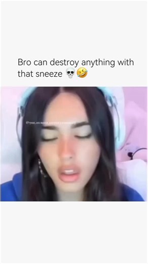 MEME_FOR EVRYONE on Instagram: "This digital compilation juxtaposes delicate, high-pitched sneezes from popular streamers with a jarringly powerful, explosive sneeze from a man in a wintry setting. The video transitions from soft sounds to a sudden, catastrophic blast that appears to shatter the icy ground. This visual gag relies on hyperbole to highlight the comedic contrast between domesticity and unexpected environmental destruction via editing techniques. Averaging 14.2 million views and 80k