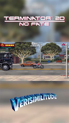 TERMINATOR 2D NO FATE; JOHN CONNOR ESCAPES THE T-1000 IN A TRUCK ON HIS BIKE!!!!