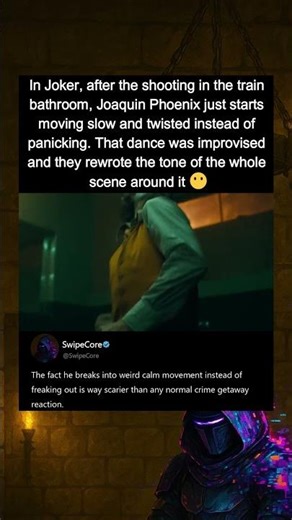 In Joker (2019), Arthur’s bathroom dance was improvised on set.