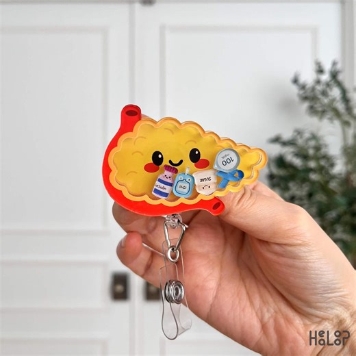 Pancreas Shaker Badge Reel: Medical Badge Holder for Nurses - Etsy